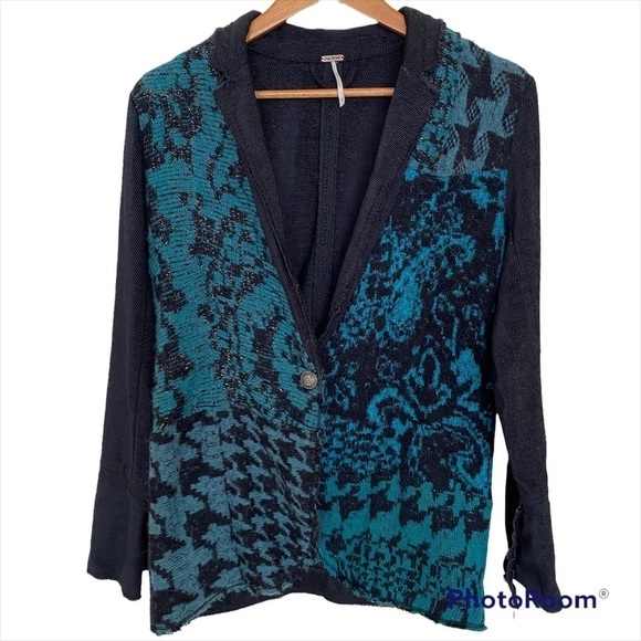 Free People Better Together Oversized Metallic Blazer Cardigan, Size X S… - Picture 3 of 16